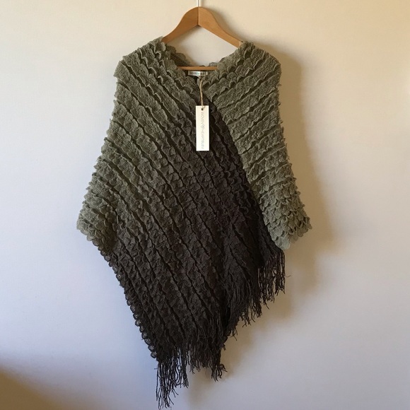 Woven Heart Sweaters - Poncho Sweater One Size. Used once